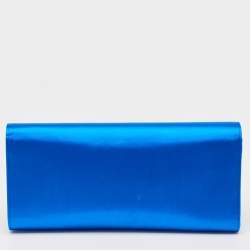 Gucci Royal Blue Satin GG Crystals Broadway Clutch