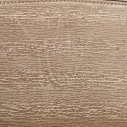 Pre Owned Gucci Metallic Beige Leather Bright Bit Clutch