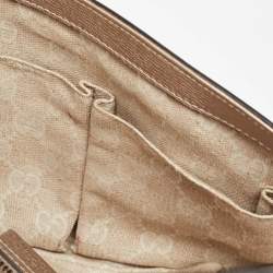 Pre Owned Gucci Metallic Beige Leather Bright Bit Clutch