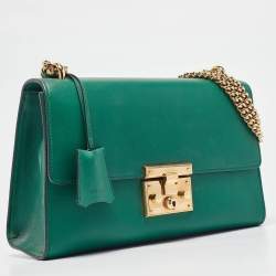 Gucci Green Leather Medium Padlock Shoulder Bag