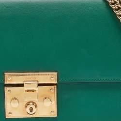 Gucci Green Leather Medium Padlock Shoulder Bag