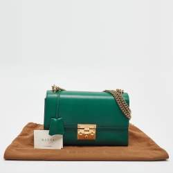 Gucci Green Leather Medium Padlock Shoulder Bag