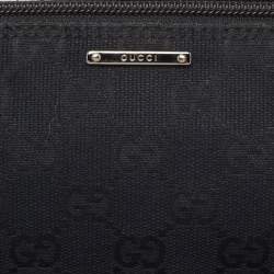 Pre Owned Gucci Black GG Canvas Web Boat Pochette