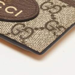Pre Owned Gucci Beige/Ebony GG Supreme Canvas and Leather Neo Vintage Card Holder