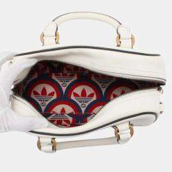 Gucci x Adidas White Leather Mini Duffel Bag