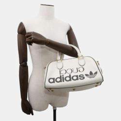 Gucci x Adidas White Leather Mini Duffel Bag