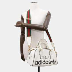 Gucci x Adidas White Leather Mini Duffel Bag