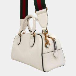 Gucci x Adidas White Leather Mini Duffel Bag