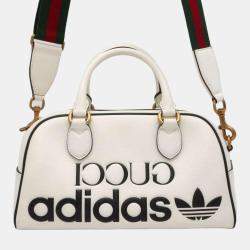 Gucci x Adidas White Leather Mini Duffel Bag