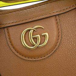 Gucci Brown Leather Mini Bamboo Diana Tote Bag