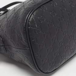 Pre Owned Gucci Black Guccissima Leather Dome Bag