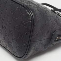 Pre Owned Gucci Black Guccissima Leather Dome Bag