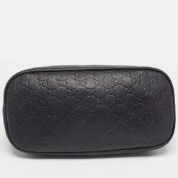 Pre Owned Gucci Black Guccissima Leather Dome Bag