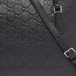 Pre Owned Gucci Black Guccissima Leather Dome Bag