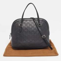 Pre Owned Gucci Black Guccissima Leather Dome Bag