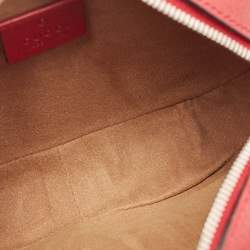 Pre Owned Gucci Red/Beige GG Supreme Canvas and Leather Tian Camera Crossbody Bag