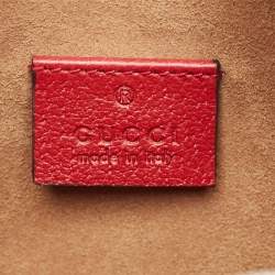 Pre Owned Gucci Red/Beige GG Supreme Canvas and Leather Tian Camera Crossbody Bag