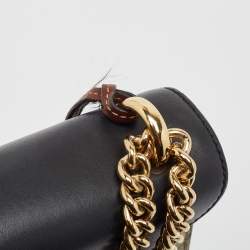 Pre Owned Gucci Beige/Black GG Supreme Canvas and Leather Medium Padlock Shoulder Bag