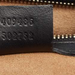 Pre Owned Gucci Beige/Black GG Supreme Canvas and Leather Medium Padlock Shoulder Bag