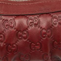 Pre Owned Gucci Brick Brown Guccissima Leather Wristlet Clutch