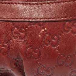 Pre Owned Gucci Brick Brown Guccissima Leather Wristlet Clutch