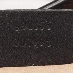 Pre Owned Gucci Black/Beige GG Supreme Canvas and Leather Small Padlock Bee Tote