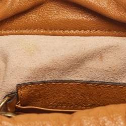 Pre Owned Gucci Orange Matelassé Leather Mini Torchon GG Marmont 2.0 Bucket Bag      