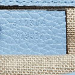 Pre Owned حقيبة كتف غوتشي G متداخلة جلد أزرق صغيرة