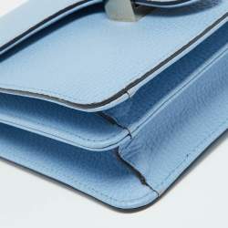 Pre Owned حقيبة كتف غوتشي G متداخلة جلد أزرق صغيرة