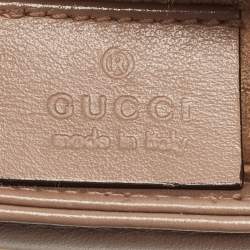 Pre Owned Gucci Dusty Pink Matelassé Leather Mini GG Marmont Top Handle Bag