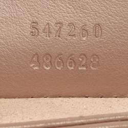 Pre Owned Gucci Dusty Pink Matelassé Leather Mini GG Marmont Top Handle Bag