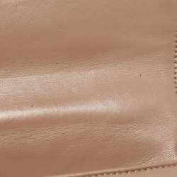 Pre Owned Gucci Dusty Pink Matelassé Leather Mini GG Marmont Top Handle Bag