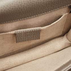 Pre Owned Gucci Grey Leather Small Dollar Interlocking G Crossbody Bag