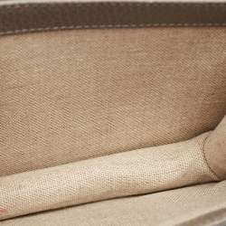 Pre Owned Gucci Grey Leather Small Dollar Interlocking G Crossbody Bag