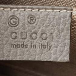 Pre Owned Gucci Grey Leather Small Dollar Interlocking G Crossbody Bag
