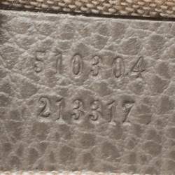 Pre Owned Gucci Grey Leather Small Dollar Interlocking G Crossbody Bag