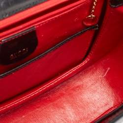 Pre Owned Gucci Black Leather Vintage Bamboo Top Handle Bag