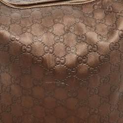 Gucci Dark Brown Guccissima Leather Heart Bit Charm Hobo