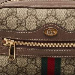 Gucci Beige/Ebony GG Supreme Canvas and Leather Small Ophidia Belt Bag