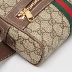 Gucci Beige/Ebony GG Supreme Canvas and Leather Small Ophidia Belt Bag