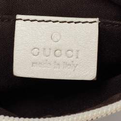 Pre Owned Gucci Beige GG Canvas and Leather Crossbody Bag