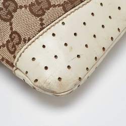 Pre Owned Gucci Beige GG Canvas and Leather Crossbody Bag