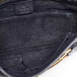 Pre Owned Gucci Black Snakeskin Bright Bit Clutch