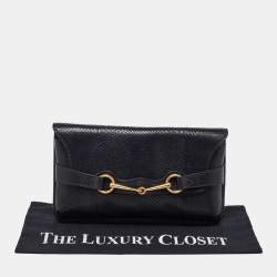 Pre Owned Gucci Black Snakeskin Bright Bit Clutch
