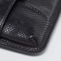 Pre Owned Gucci Black Snakeskin Bright Bit Clutch