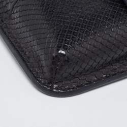 Pre Owned Gucci Black Snakeskin Bright Bit Clutch