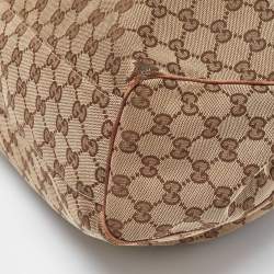 Pre Owned حقيبة يد غوتشي سوكي جلد وكانفاس جي جي أسود/ بيج متوسطة 