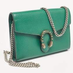 Gucci Green Leather Dionysus Wallet On Chain