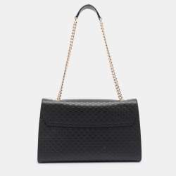 Pre Owned Gucci Black Microguccissima Leather Medium Emily Chain Shoulder Bag