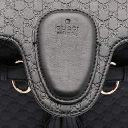 Pre Owned Gucci Black Microguccissima Leather Medium Emily Chain Shoulder Bag